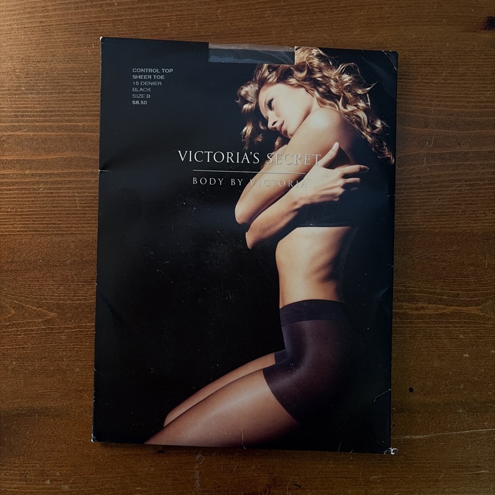 NEW Victoria's Secret Body By Victoria Control Top Size B 15 Denier BLACK